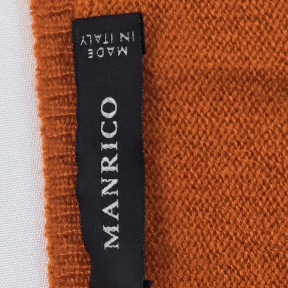 Manrico Cashmere Sweater Vest Orange Knit Top Womens XL Made in Italy MSRP $750 - Picture 5 of 10